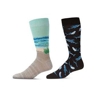 Men's 2 Pair Pack Novelty Crew Socks