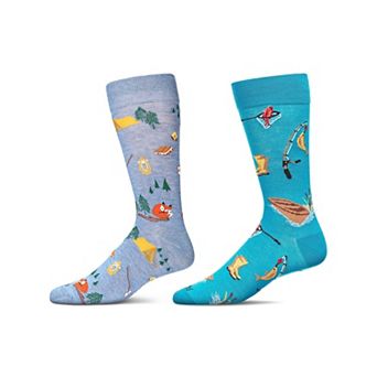 Men's 2 Pair Pack Novelty Crew Socks