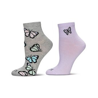 Women's 2 Pair Pack Novelty Athletic Quarter Socks