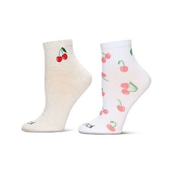 Women's 2 Pair Pack Novelty Athletic Quarter Socks