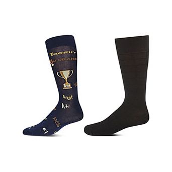 Men's 2 Pair Pack Trophy Husband Novelty Socks