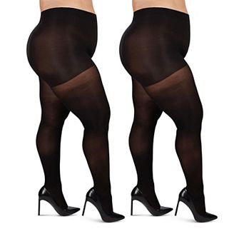 2 Pair Curvy Opaque Ct Tights