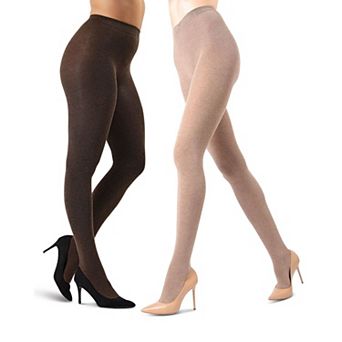 2 Pair Flat Knit Sweater Tights