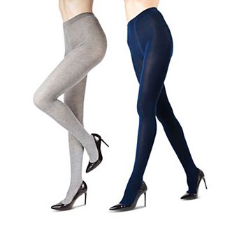 2 Pair Flat Knit Sweater Tights