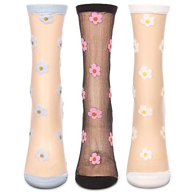 Women's 3 Pair Pack Daisy Fashion Crew Socks