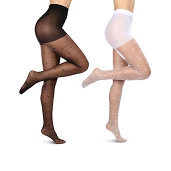 Women's 2 Pair Pack Mini Heart Sheer Tights