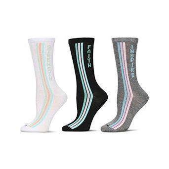 Women's 3 Pair Pack Motivational Crew Socks