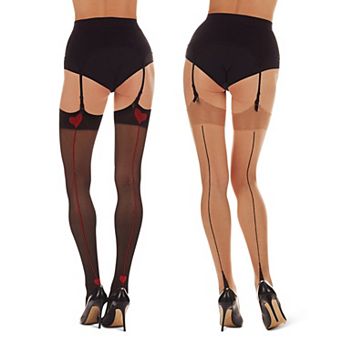 2 Pair Lovemoi Pinup Cuban & Sealed Kiss Stockings