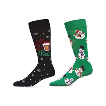Mens Christmas Holiday 2 Pair Pack Novelty Socks