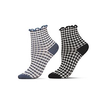 Women's 2 Pair Pack Gingham Anklet