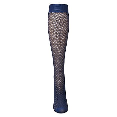 Women's Chevron Net Knee High Socks