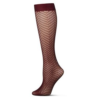 Women's Chevron Net Knee High Socks