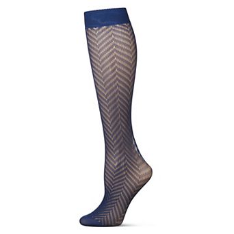 Women's Chevron Net Knee High Socks
