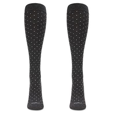 Swiss Dot Cotton Blend 15-20mmhg Graduated Compression Socks 2 Pack