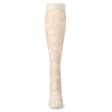 Women's Floral Fantasy Sheer Knee High Socks