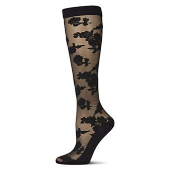 Women's Floral Fantasy Sheer Knee High Socks