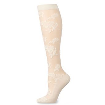 Women's Floral Fantasy Sheer Knee High Socks