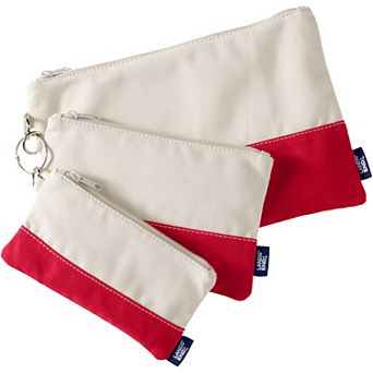 Lands' End Zip Canvas Pouch 3 pc Set