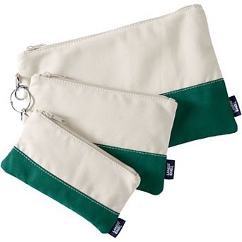Lands' End Zip Canvas Pouch 3 pc Set