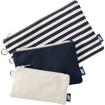Lands' End Zip Canvas Pouch 3 pc Set