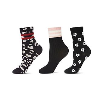 Women’s 3 Pack Ribbed Cuff Crew Socks