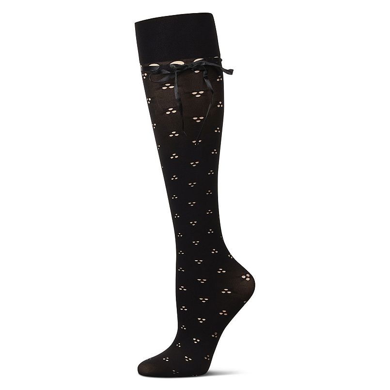 Women's Pointelle Back Tie Knee High Socks