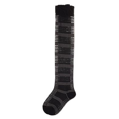 Women's Variegated Sheer Stripe Over The Knee Socks