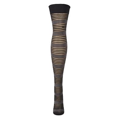 Women's Variegated Sheer Stripe Over The Knee Socks