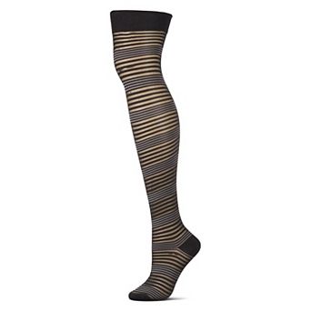 Women's Variegated Sheer Stripe Over The Knee Socks