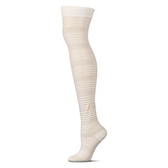 Women's Variegated Sheer Stripe Over The Knee Socks
