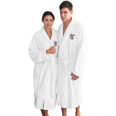 Linum Home Textiles Adult 100% Turkish Cotton Herringbone Weave Embroidered Bathrobe - Hat-Broom-Legs
