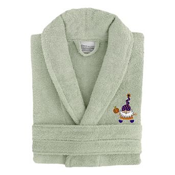 Linum Home Textiles Adult 100% Turkish Cotton Terry Embroidered Bath Robe - Halloween Gnomes