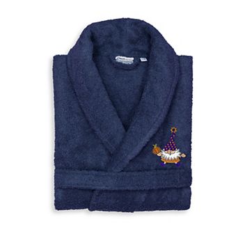 Linum Home Textiles Adult 100% Turkish Cotton Terry Embroidered Bath Robe - Halloween Gnomes