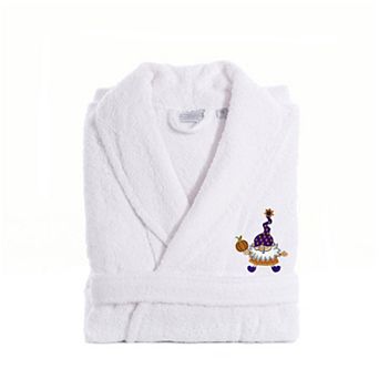 Linum Home Textiles Adult 100% Turkish Cotton Terry Embroidered Bath Robe - Halloween Gnomes