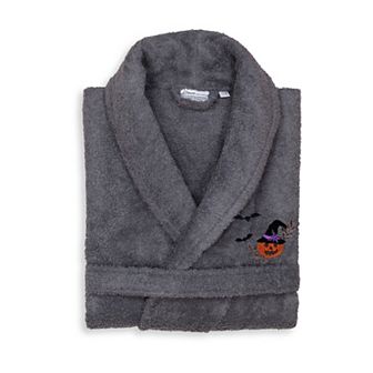 Linum Home Textiles Adult 100% Turkish Cotton Terry Embroidered Bath Robe - Pumpkin Head