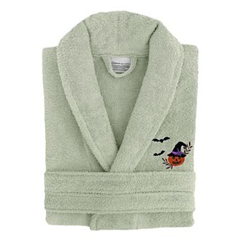 Linum Home Textiles Adult 100% Turkish Cotton Terry Embroidered Bath Robe - Pumpkin Head