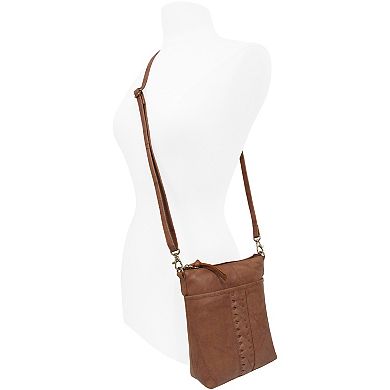 Women's GAL Calf Leather Antique Mini Crossbody Bag with Inset Lacing