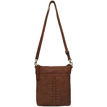 Women's GAL Calf Leather Antique Mini Crossbody Bag with Inset Lacing