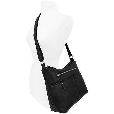 Women's GAL Antique Calf Leather Bag with Inset Lacing