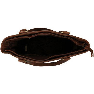 Women's GAL Antique Calf Leather Tote Bag with Inset Lacing