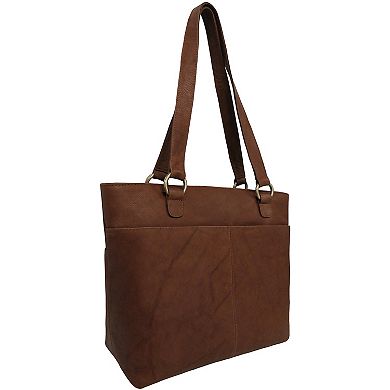 Women's GAL Antique Calf Leather Tote Bag with Inset Lacing