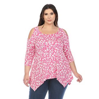 Plus Size Leopard Cold Shoulder Tunic