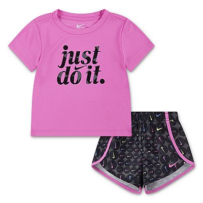 Baby & Toddler Girls Nike Dri-FIT "Just Do It." T-shirt & All-Over Print Sprinter Shorts 2-Piece Set