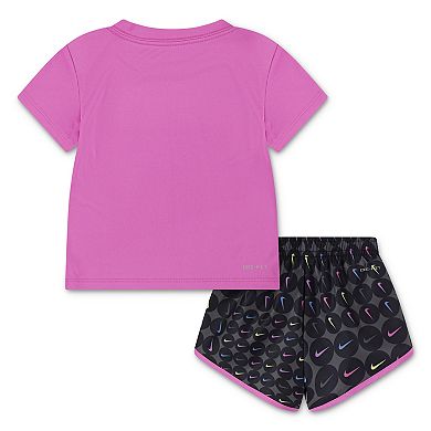 Baby & Toddler Girls Nike Dri-FIT "Just Do It." T-shirt & All-Over Print Sprinter Shorts 2-Piece Set