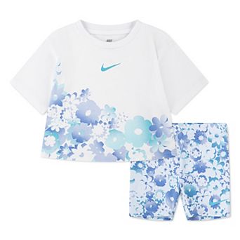 Baby & Toddler Girls Nike Floral T-shirt & Dri-FIT Biker Shorts 2 pc Set