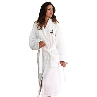 Linum Home Textiles Adult Hotel Collection 100% Turkish Cotton Waffle Terry Embroidered Bathrobe with Satin Piped Trim - Halloween Gnomes