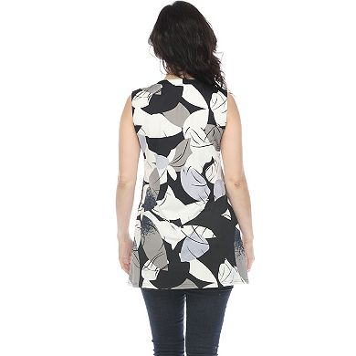 Women's Pleated Front Sleeveless Tunic Top