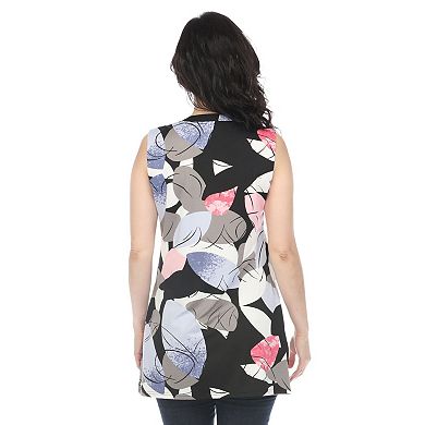 Maternity Pleated Front Sleeveless Tunic Top