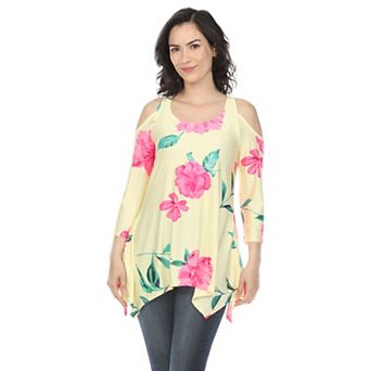 Women's Floral Printed Cold Shoulder Top
