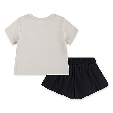 Baby & Toddler Girls Nike Wild Flower "Just Do It." T-shirt & Dri-FIT Swing Shorts 2-Piece Set